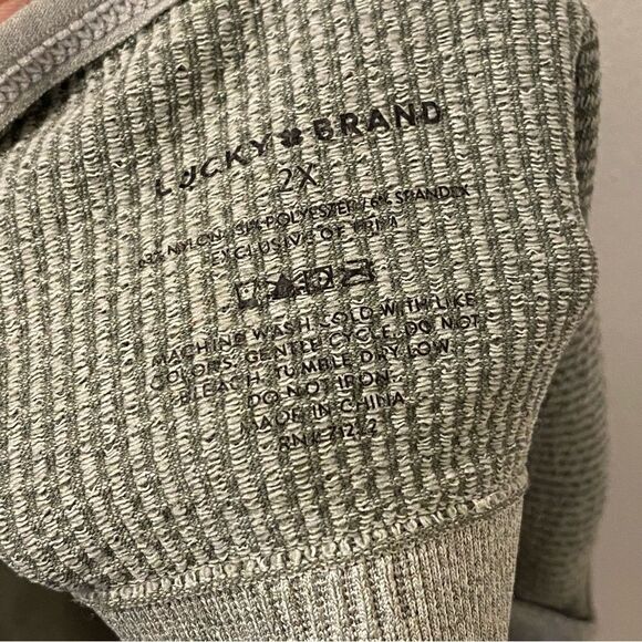 Lucky Brand padded gray Crop top Bralette waffle knit ribbed comfort seamless 2X - Picture 7 of 7